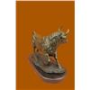 Image 8 : Solid Bronze Sculpture Of A Bull on Marble Base