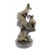 Image 8 : Two Rams On A Cliff Bronze Sculpture on Marble Base Statue