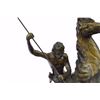 Image 3 : 23 LBS Buffalo Hunt Solid Bronze Statue on Marble base (13"X18")