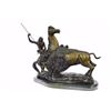 Image 4 : 23 LBS Buffalo Hunt Solid Bronze Statue on Marble base (13"X18")