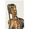 Image 3 : 12 LBS Very Pretty Female Bronze Classical Portrait Sculpture (18"X9")