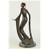 Image 6 : 12 LBS Very Pretty Female Bronze Classical Portrait Sculpture (18"X9")