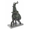 Image 8 : 15 LBS Bronze Sculpture Asian Elephant Japanese Figure (17"X10")