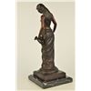 Image 7 : 13 LBS Topless Woman With Two Jugs Bronze Sculpture (16"X7")