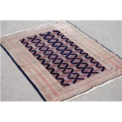 finely knotted delicate persian turkmen rug