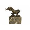 Image 8 : Jumping Lion Bronze Sculpture on marble base (7"X7")