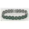 Image 1 : #1-STERLING SILVER EMERALD BRACELET