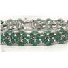 Image 2 : #1-STERLING SILVER EMERALD BRACELET