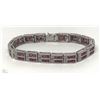 Image 1 : #5-STERLING SILVER RUBY(7.0CT) & CZ BRACELET