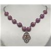 Image 1 : #8-STERLING SILVER GEMSTONE NECKLACE