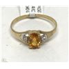 Image 1 : #16-10K GOLD CITRINE & DIAMOND RING