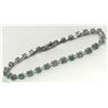 Image 1 : #18-STERLING SILVER EMERALD(3.30CT) BRACELET