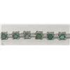Image 2 : #18-STERLING SILVER EMERALD(3.30CT) BRACELET