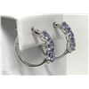 Image 2 : #20-STERLING SILVER TANZANITE EARRINGS