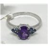 Image 1 : #22-STERLING SILVER AMETHYST & SAPPHIRE RING