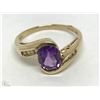 Image 1 : #27-10K GOLD AMETHYST & DIAMOND RING