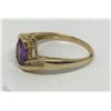 Image 2 : #27-10K GOLD AMETHYST & DIAMOND RING