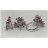 Image 2 : #30-STERLING SILVER RUBY SET