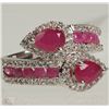 Image 1 : #34-STERLING SILVER RUBY RING