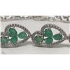 Image 2 : #37-STERLING SILVER EMERALD & CZ BRACELET
