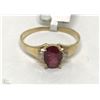 Image 1 : #38-14K GOLD RUBY(0.67CT) & DIAMOND RING