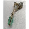 Image 2 : #39-14K GOLD EMERALD(0.6CT)&SAPPHIRE PENDANT