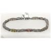 Image 1 : #40-STERLING SILVER SAPPHIRE(3.85CT) BRACELET