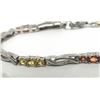 Image 2 : #40-STERLING SILVER SAPPHIRE(3.85CT) BRACELET