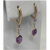 Image 2 : #42-14K GOLD AMETHYST & DIAMOND EARRINGS
