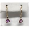 Image 1 : #45-14K GOLD SAPPHIRE(2.1CT)&DIAMOND EARRINGS
