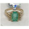 Image 1 : #50-14K GOLD EMERALD(1.86CT) & DIAMOND RING