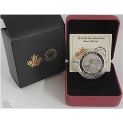 24) RCM 2014 $10 FINE SILVER COIN - GREEN DARNER