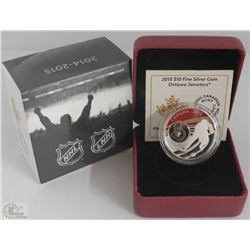 26) RCM NHL 2015 $10 FINE SILVER COIN - OTTAWA