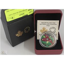 38) RCM 2014 $20 FINE SILVER COIN - RED TRILLIUM