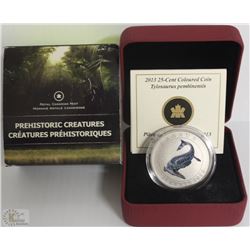 31) RCM 2012 25-CENT COLOURED COIN - TYLOSAURUS