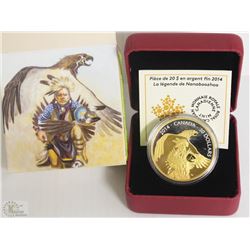 20) RCM 2014 $20 FINE SILVER GOLD PLATED COIN