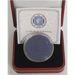 39) 5 POUND STERLING TITANIUM TUPPENNY BLUE COIN