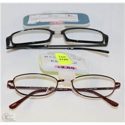 TWO PAIRS OF +2.5 LADIES MAGNAVISION EYE GLASSES