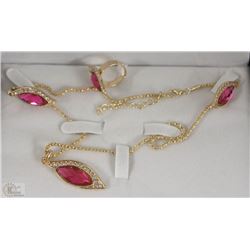 GOLD PLATED FASHION JEWELRY SET INCL RING,