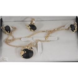 GOLD PLATED FASHION JEWELRY SET INCL RING,
