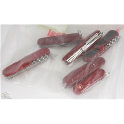 LOT OF 5 SWISS ARMY KNIVES