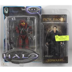 2 NEW FIGURES-EDWARD FROM TWILIGHT & HALO MASTER-