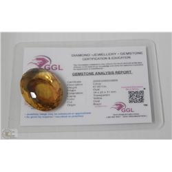 70) CITRINE 67.6CT WITH COA - HEATED