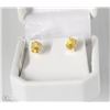 Image 1 : STERLING .925 SILVER EARRINGS YELLOW CITRINE