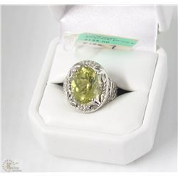 STERLING .925 SILVER QUARTZ TOPAZ RING SIZE 7