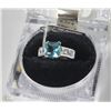 Image 1 : STERLING .925 SILVER RING BLUE CUBIC STONES SIZE 8