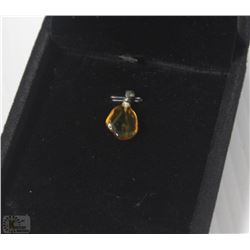 STAMPED STERLING SILVER AMBER PENDANT