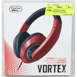 NEW RED VORTEX STEREO HEADPHONES WITH STEREO