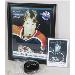 OILERS "HAPPY BIRTHDAY" WAYNE REPLICA SIGNED PICTURE 4X6