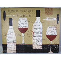 PARIS CANVAS PRINT OF WINE BOTTLES AND GLASSES